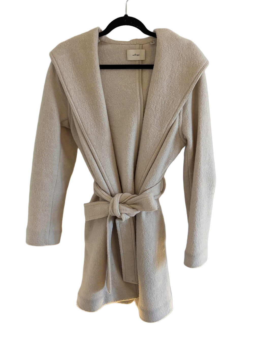Aritzia Wilfred Acre Robe Belted Merino Wool Robe Jacket Medium - Picture 2 of 13